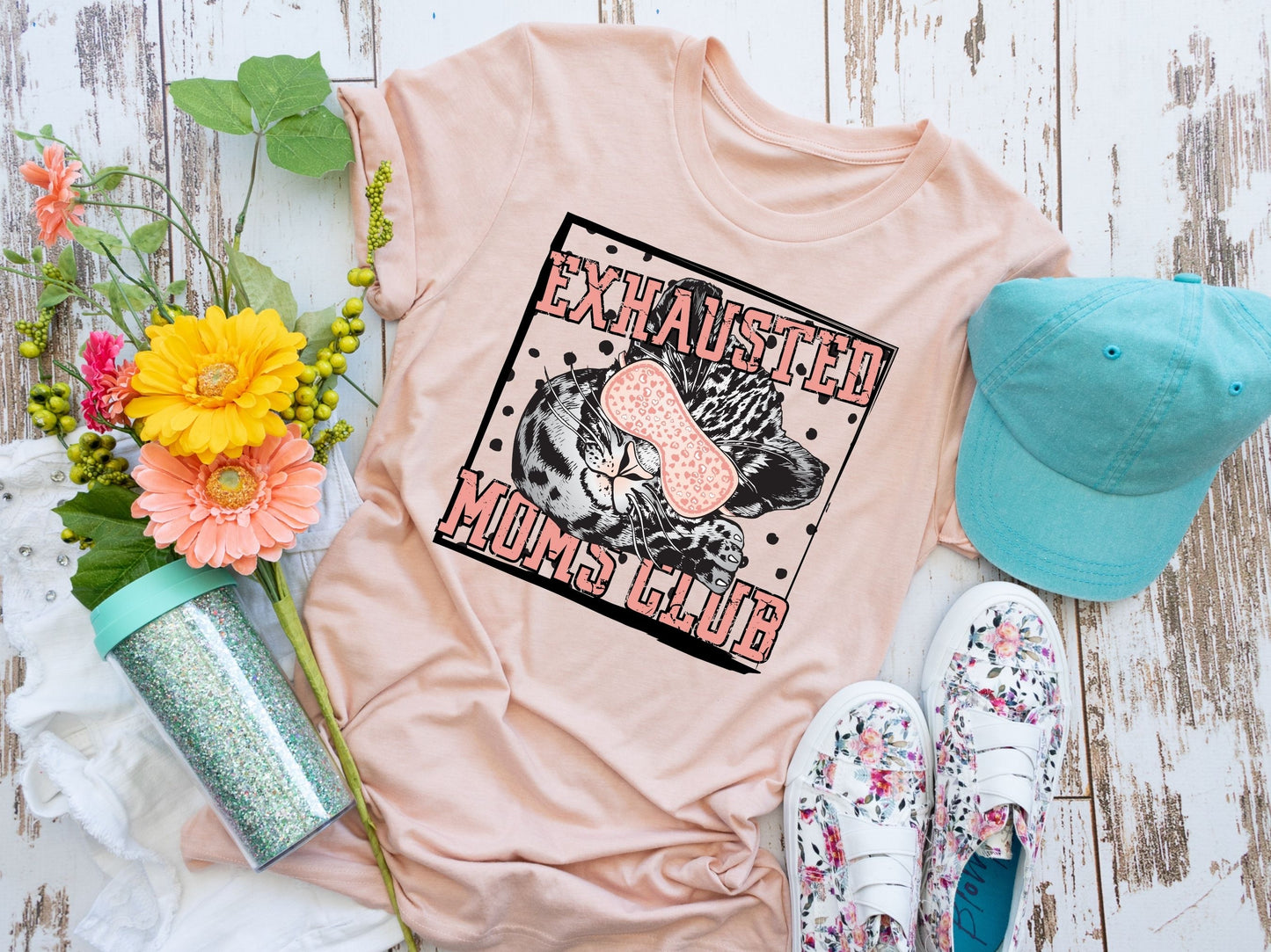 Exhausted Moms Club Tee