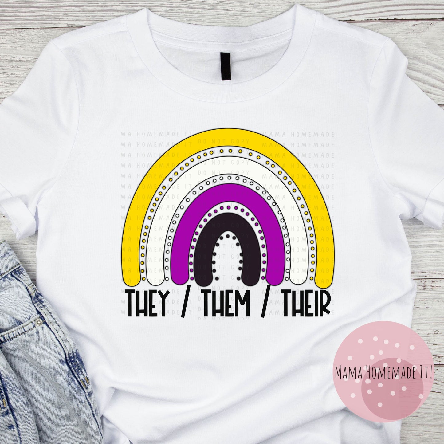 Pronoun Rainbow Tee