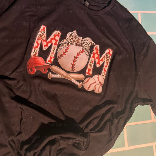 Baseball Mom w/Headband Tee