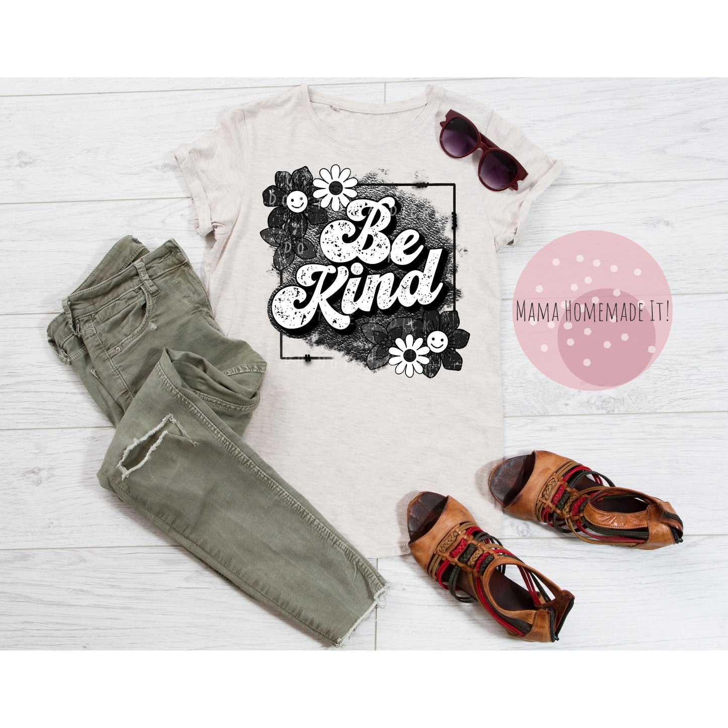 Be Kind Retro Flower Tee