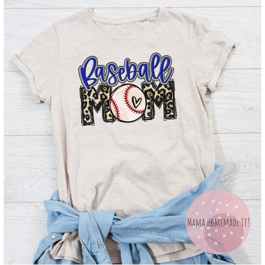 Leopard Baseball Mom Tee